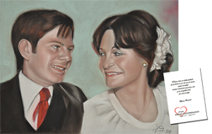 Retrato a pastel en regalo de aniversario