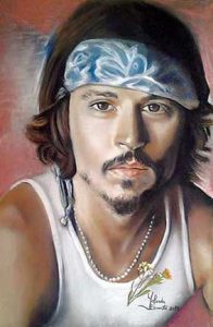 Retrato a pastel de Jhonny Deep