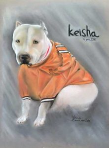 Retrato a pastel de mascota Keisha