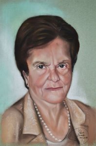 Retrato a pastel señora de 90 años